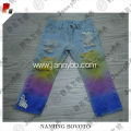 custom kids distressed tye dye rainbow denim jeans